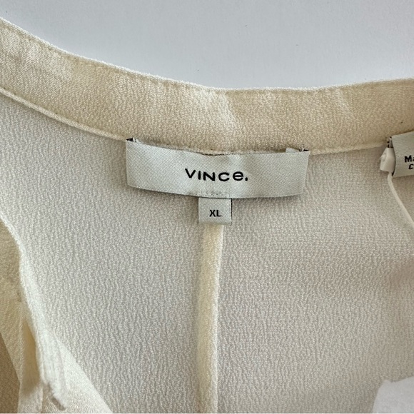 Vince Tie Neck Sleeveless 100% Silk Blouse in Off-White | XL | NWT - Picture 9 of 16
